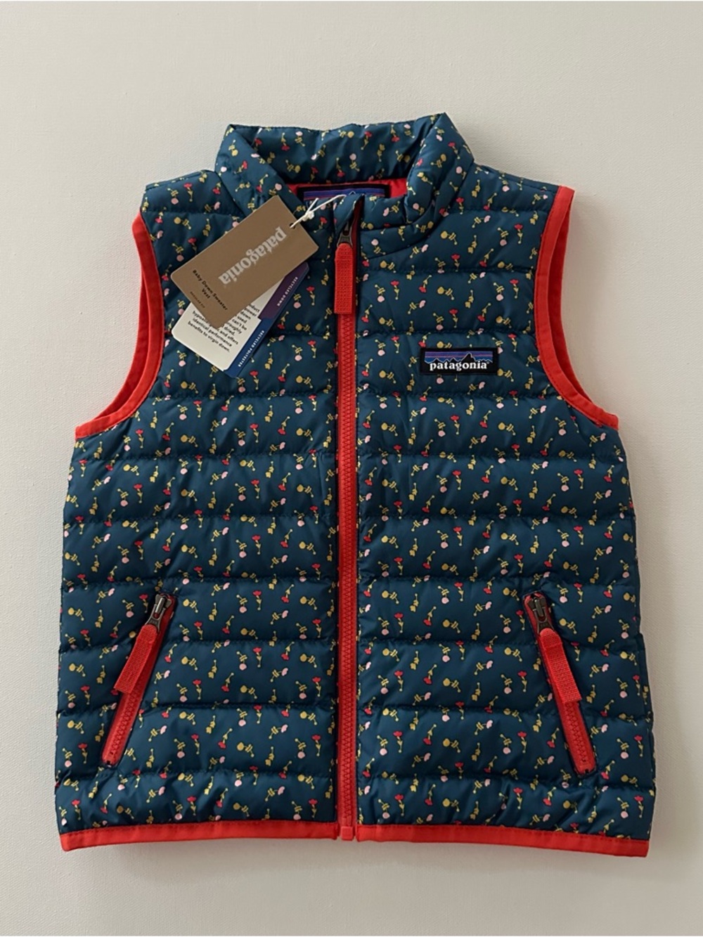 Patagonia 2T Toddler Girl Floral Down Sweater Vest NWT
